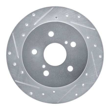 Dynamic Friction Co DFC Brake Rotor - Drilled and Slotted - Silver 631-75041L