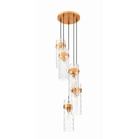Z-Lite Fontaine 5 Light Chandelier, Rubbed Brass, 14.5 In W x 15 In H 7002P5-5R-RB
