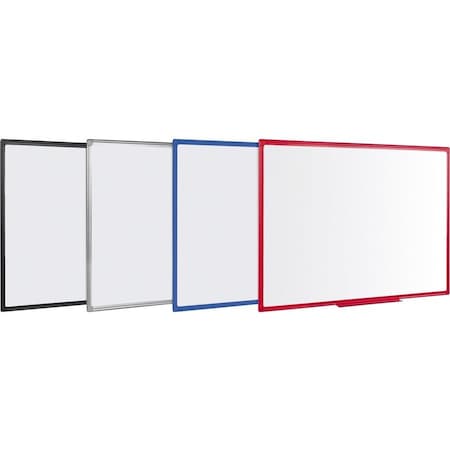 Mastervision Dry Erase Board, Melamine, 23 39/64 in, 35 13/32 in, Plastic Frame, White, Matte MB0712186
