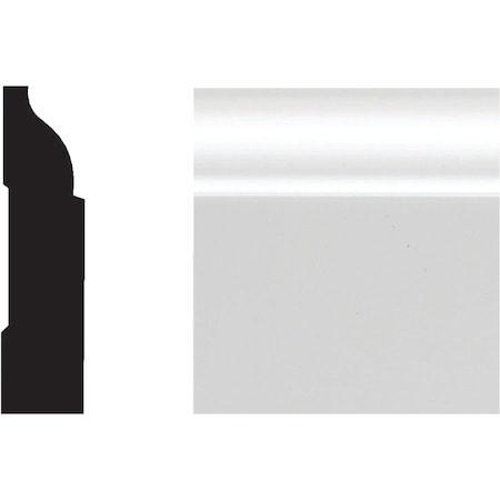 Royal 3/8'' W.x1-1/4'' H.x7 ' L. Wht PVC Colonial Stop Molding 5074691