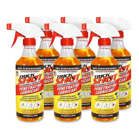 Trick Shot Sustainable Products Penetrating Lubricant, 16 oz, Drum, H1- Food Grade, Yellow, 6 PK TSPL16OZBSH6PK