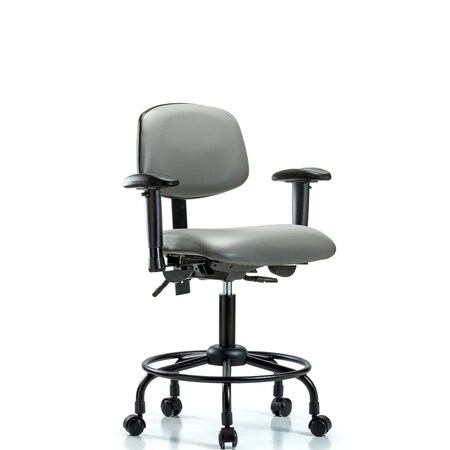 Blue Ridge Ergonomics Vinyl Chair, Vinyl, Adjustable Arms BR-VDHCH-RT-T1-A1-RC-8840