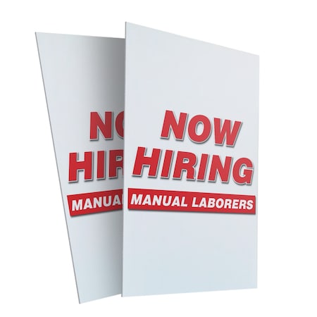 Signmission Manual Laborers, Plastic Signs Only 24 Inch x 36 Inch, Corrugated Plastic, 2PK CSB-2436-2PACK-MANUAL LABORERS