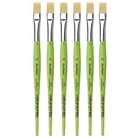 Da Vinci FIT Synthetics Student Brush, Synthetic, Acrylic & Oil, Flat, Series 379, Size 12, 6PK VA-379_12