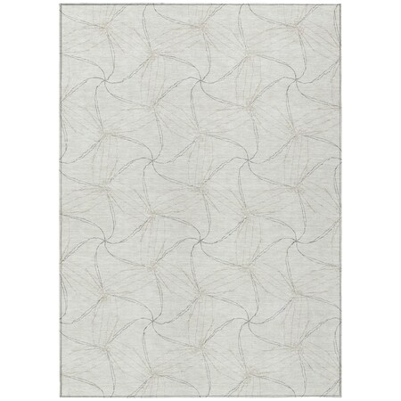 Homeroots 10' X 14' Ivory And Taupe Geometric Washable Indoor Outdoor Area Rug 614082