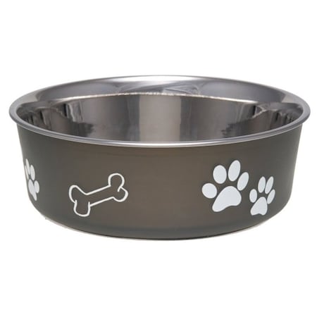 Loving Pets Pet Feeding Bowl, XL, 72 oz Volume, Polyresin/Stainless Steel, Espresso 7407XLE