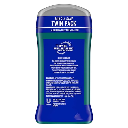 Degree Men Original Protection Arctic Edge Deodorant, Twin Pack, 6 Ounce, 6PK 68726413