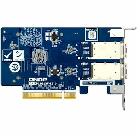 Qnap DUAL-PORT SFP28 25GBE NETWORK EXPANSION CARD, LOW-PROFILE FORM FACTOR, PCIE GEN4 X8 QXG-25G2SF-E810