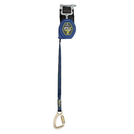 Falltech FT-X(TM) EdgeCore(TM) Self-Retracting Tie-Back, 8 ft. Length, Carabiner, Aluminum, 1 Leg(s) 84108SP8S