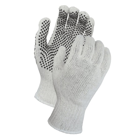 Prime Safety One Sided Black PVC Dots Standard Weight String Knit Gloves, Ladies' Size, PR SK6716/Ladies