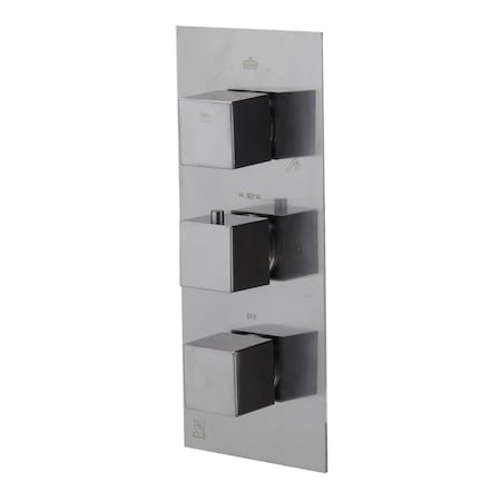 Alfi Brand Brushed Nckl Concealed 3-Way Thermostatic Valve Shower Mixer Sqr Knobs AB2801-BN