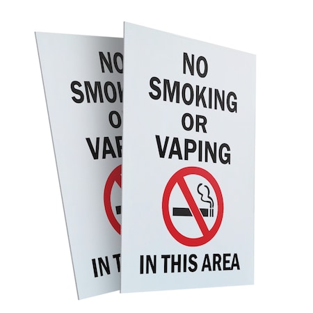 Signmission No Smoking Or Vaping In This Area, Plastic Signs Only 24 Inch x 36 Inch, Corrugated Plastic, 2PK CSB-2436-2PACK-NoSmokingOrVapingInThisAr