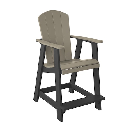 Polybird BALCONY CHAIR "COUNTER HEIGHT". WEATHERWOOD AND BLACK POLYBIRD P4-C
