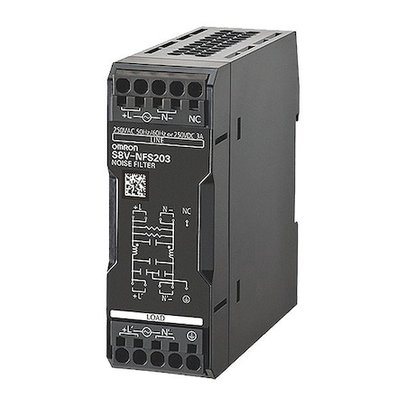 Omron Power Noise Filter, 6A Max Amps, 250V AC Input Voltage, 250 V AC/DC Output Voltage S8V-NFS206