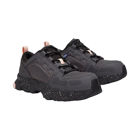 Timberland Pro Work Shoe, Lace Up, Gray/Pink, Flat Heel, PR TB0A67PBEDA