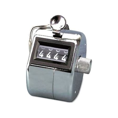 Acco Bates 9841000 Tally I Hand Model Tally Counter, Registers 0-9999, Chrome 9841000