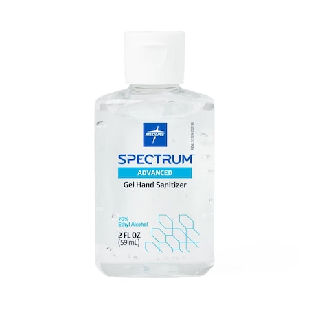 Medline Spectrum Advanced Gel Hand Sanitizer, 70% v/v Ethyl Alcohol, 2 oz. Bottle, 48/Case HH70G02H