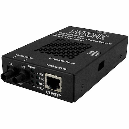 Transition Networks MEDIA CONVERTER - 100BASE-TX RJ-45 TO 100BASE-FX, MM ST, W/ -NA POWER SUPPLY E-100BTX-FX-06-NA