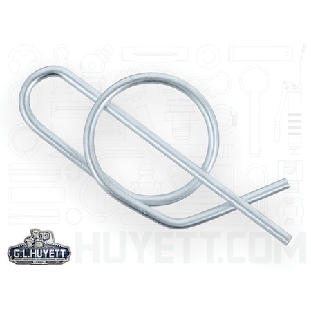 Huyett Ring Cotter Pin, Heavy Duty, Zinc Plated Carbon Steel, 0.091 in Dia x 2.166 in Effective Length RC-0750-H