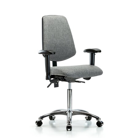 Blue Ridge Ergonomics Fab Med Bench Chair, Bk, Cast, Gry, 6-Way Adjustable, 22" to 29" Height, Gray BR-FMBCH-MB-CR-T1-A1-NF-CC-F44