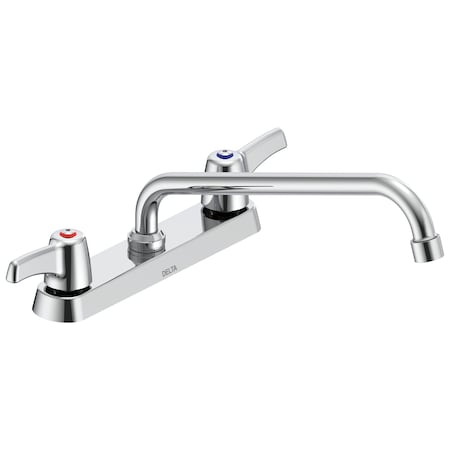 Delta Commercial 26C3 Two Handle 8 In Cast Deck-Mount Faucet In Chrome 26C3243-S7