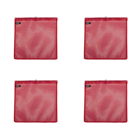 Mytee Products Red Safety Flag w/Wire Loop DOT Compliant-18in x 18in High Visibility Vinyl Mesh Warning Flags, 4PK VMF-Wx4