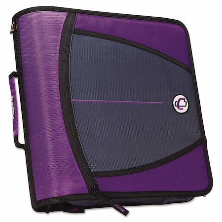 Case It Large Capacity Zipper Binder, 3 Rings, 3in Capacity, 11 x 8.5, Purple D-146 PUR