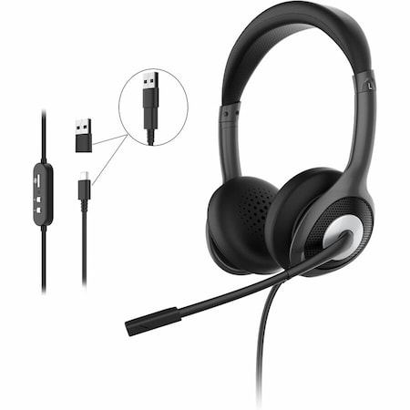 Morpheus 360 Connect USB Stereo Headset with Boom Microphone-Noise Reduction Mic- Memory Foam Ear C HS5600SU