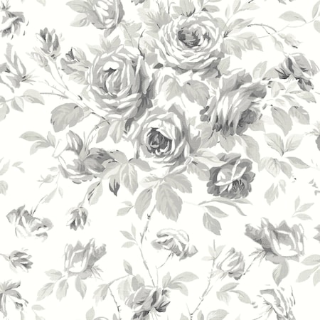 Chesapeake Manon Charcoal Rose Stitch Wallpaper 4072-70026