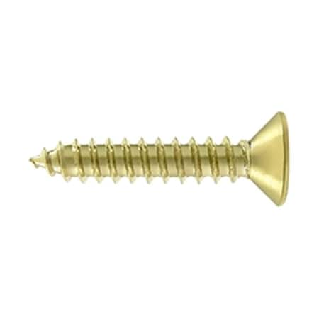 Dendesigns 1 in. Wood Screw No. 10, Bright Brass - Solid Brass DE560846