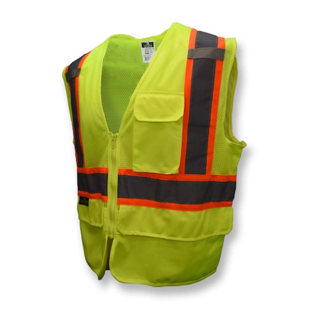 Radians Multi-Purpose Surveyor Safety Vest, 2-Tone, Medium, Hi-Viz Green, Polyester Mesh, ANSI Class 2 SV272-2ZGM-M
