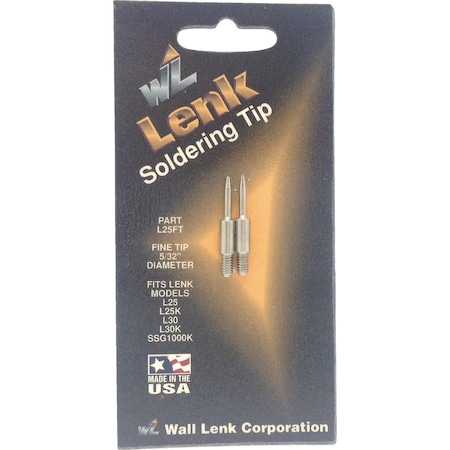 Wall Lenk 5/23'' Soldering Iron Fine Tips, 2PK L25FT