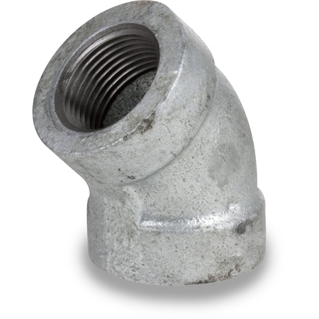 Usa Industrials Pipe Fittings - Galvanized Malleable Iron - Class 300 - 45 Degrees Elbow - 3/8in NPT Female ZUSA-PF-20708