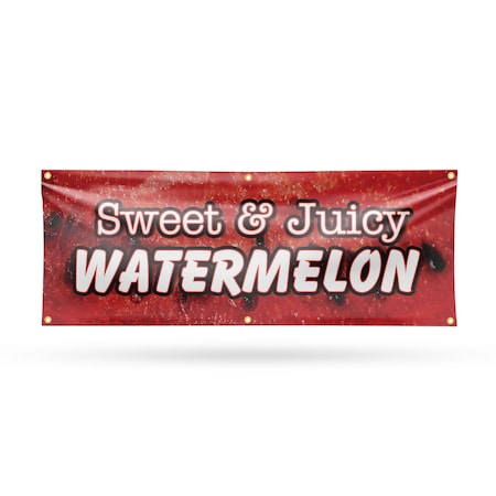 Signmission Sweet & Juicy Watermelon, 24 Inch x 72 Inch, Vinyl Banner B-72-30874