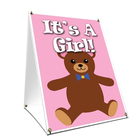 Signmission It's A Girl!, 24 Inch x 18 Inch A-frame Yard Sign SBC-1824-It's A Girl!