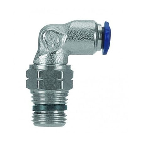 Usa Industrials Push to Connect Tube Fitting, Nickel Plated Brass w/ Plastic Release Ring, Male Elbow ZUSA-TF-PTC-NPBR-441