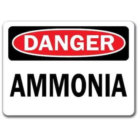 Signmission Safety Sign, 14 in Height, Plastic, Ammonia DS-Ammonia