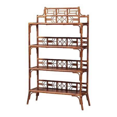 Bali & Pari Aleya Marbled Tortoise Natural Rattan Display Shelf 268-14753-ZORO