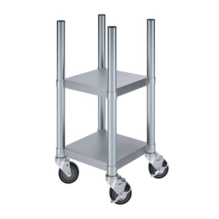 Amgood 14 in. x 14 in. Stainless Steel Rice Warmer Stand with Wheels AMG RW-1414-Z