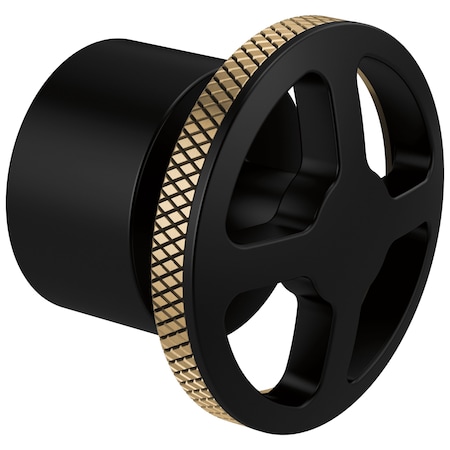 Brizo Litze Single-Handle Freestanding Tub Filler Handle Kit, Wheel Matte Black/Luxe Gold HW7032-BLGL