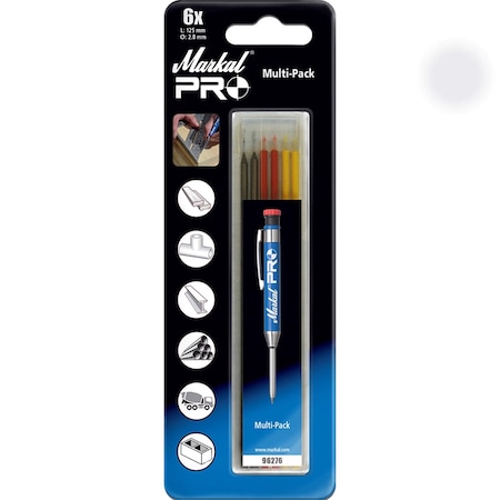 Markal Pro 7 in. L Mechanical Carpenter Pencil Replacement Tips Assorted 6 pc 96279