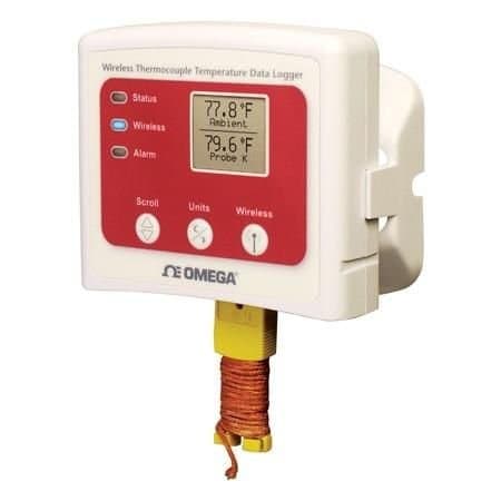 Omega Wireless Thermocouple Temperature Data Logger, Temperature, 1 Measurement, Thermocouple, 16128 Max OM-CP-RFTCTEMP2000A