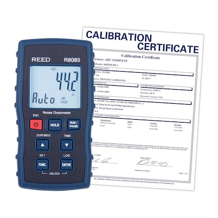 Reed Instruments Noise Dosimeter, LCD, 8 kHz, 130 dB R8085-NIST