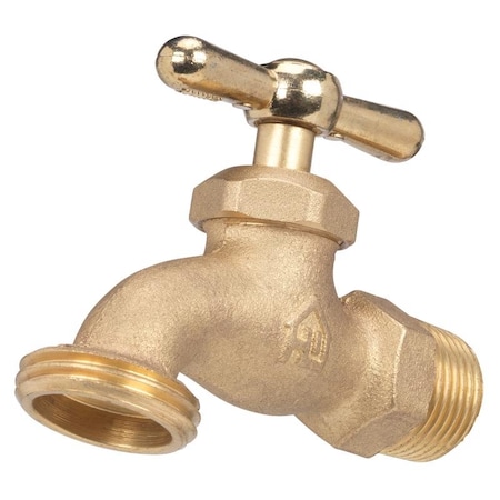 Homewerks 1/2 in. MIP X 3/4 in. MHT Brass Hose Bibb VHBSTDC3