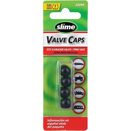 Slime Standard Valve Cap, Plastic, Black 22049