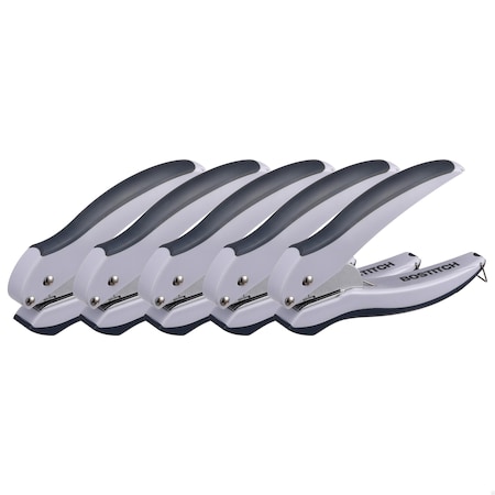 Bostitch EZ Squeeze 1-Hole Punch, Gray, 5PK 2402