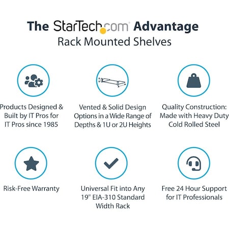 Startech.Com 1U 19 Wide Server Rack Shelf - 20 deep SHELF-1U-20-FIXED-S