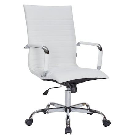 Leisuremod Harris High-Back Faux Leather Office Chair, White HOT19WL