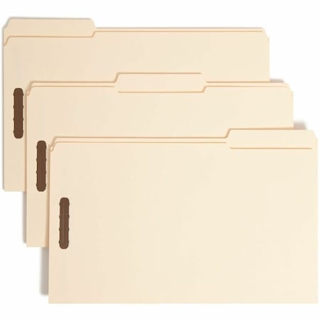 Smead TOP TAB 2-FASTENER FOLDERS, 1/3-CUT TABS, LEGAL SIZE, 11 PT. MANILA, 50PK 19537