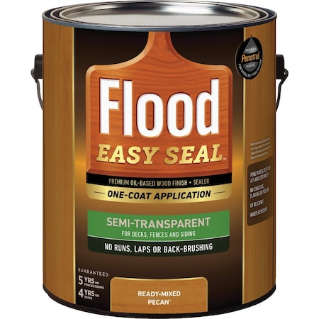 Flood Easy Seal Semi-Transparent Premium Oil-Based Wood Finish & Sealer Pecan 1 Gal. FLDES115/01